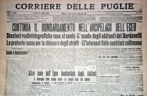 Corriere delle Puglie  - 22 aprile 1912 - Biblioteca-Archivio Rodi Egeo