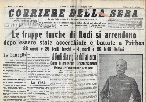 Corriere della Sera - 18 maggio 1912 - Biblioteca-Archivio Rodi Egeo